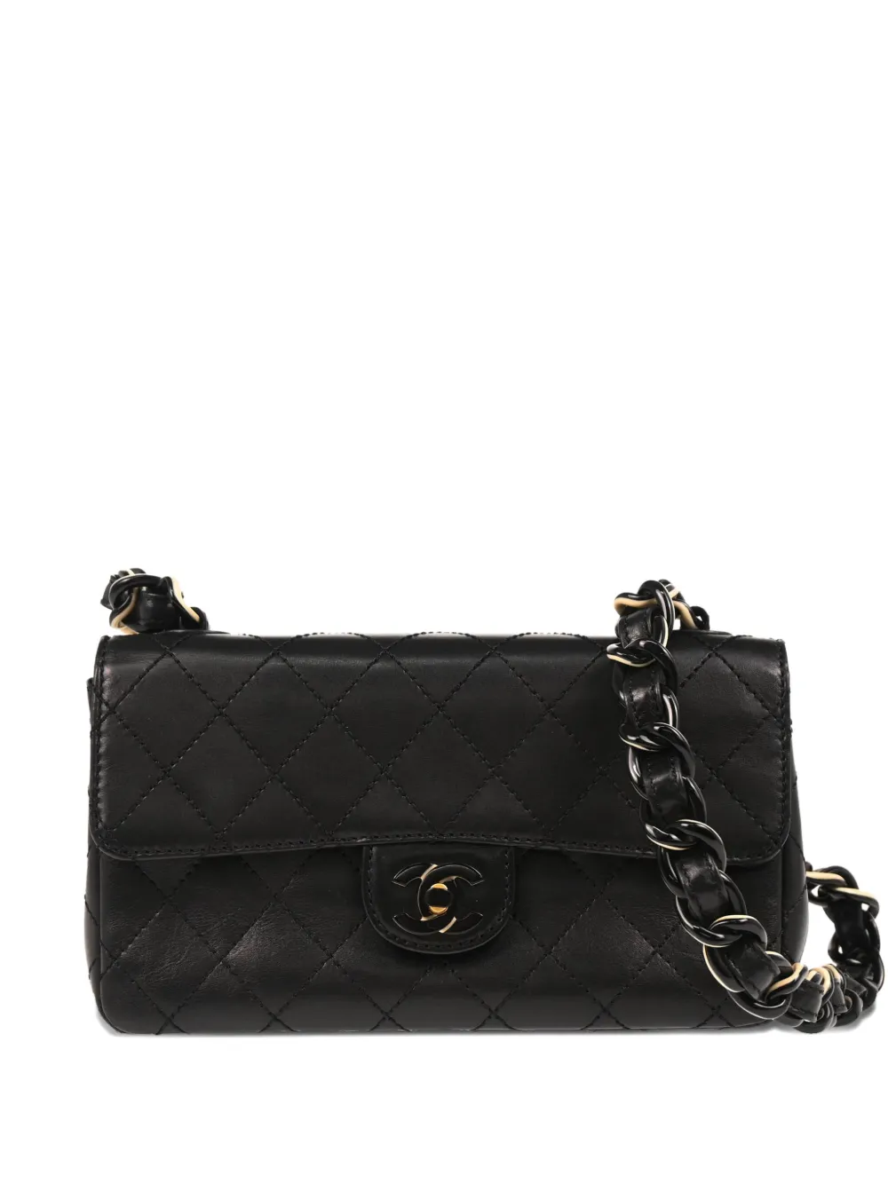 Pre-owned Chanel 2000 Classic Flap Shoulder Bag In Black