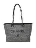 CHANEL Pre-Owned 2017 small Deauville canvas tote bag - Grey