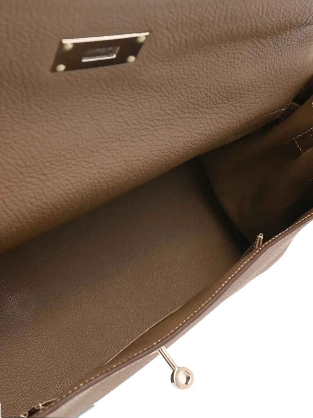 Pre-owned Hermes 2010 Kelly Leather Top-handle Bag In Brown