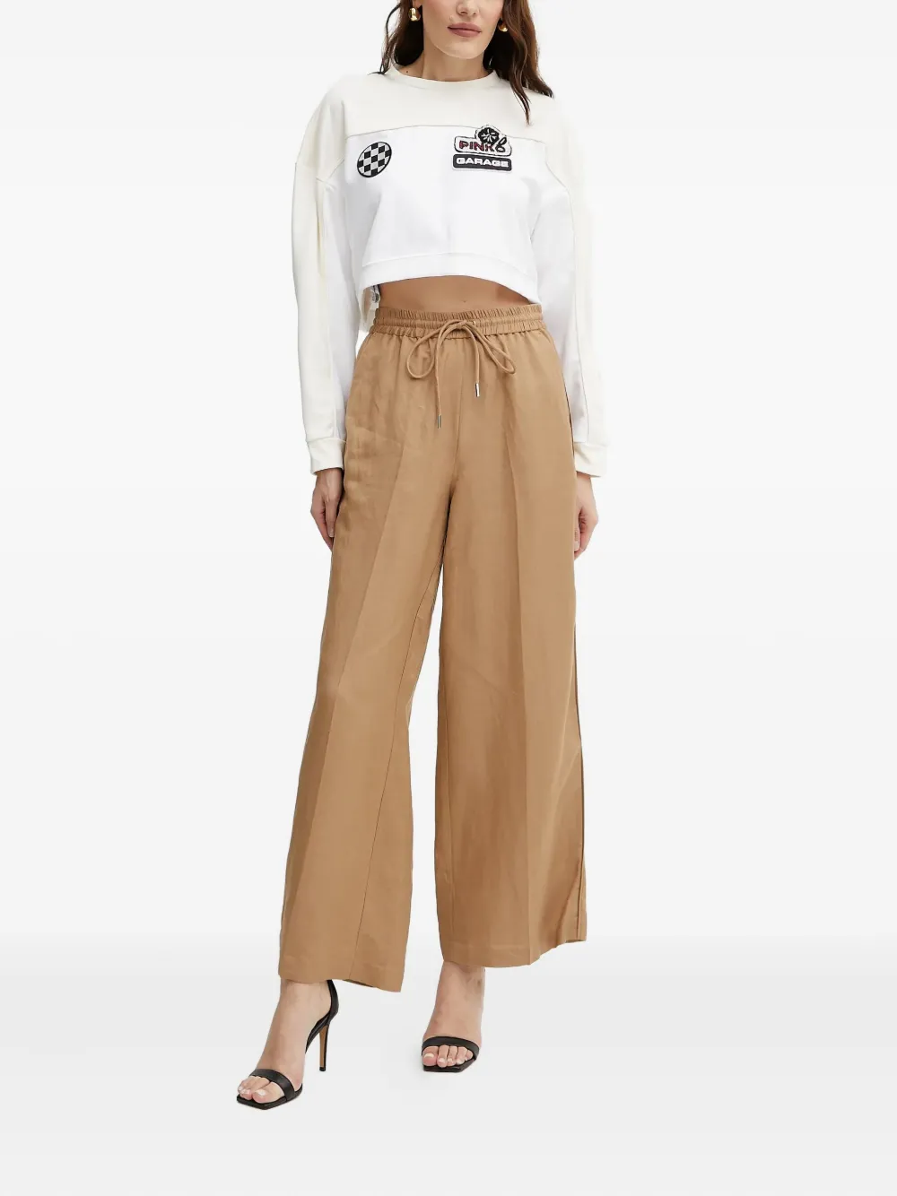 PINKO Sweater met colourblocking en patch Wit