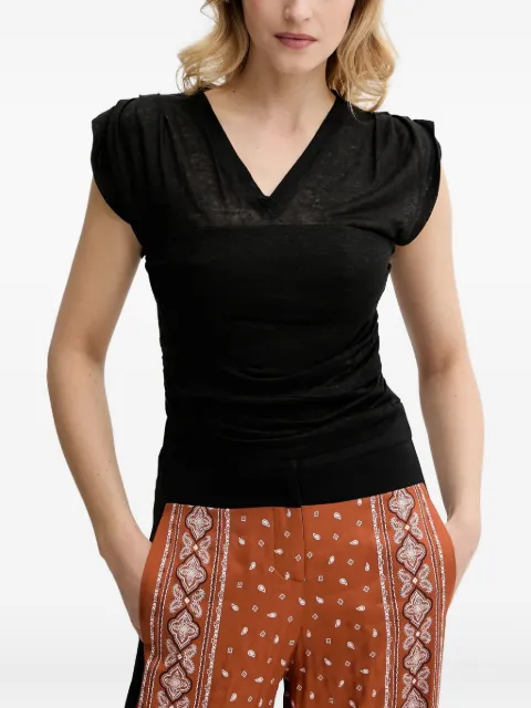 PINKO top con mangas farol y cuello en V