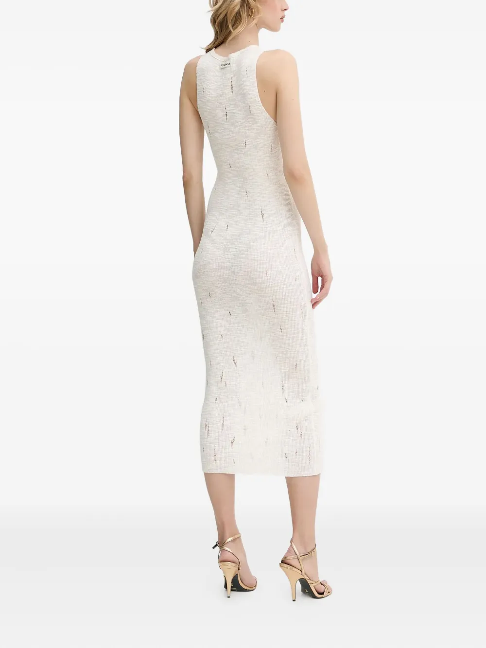 PINKO Geribbelde midi-jurk Wit