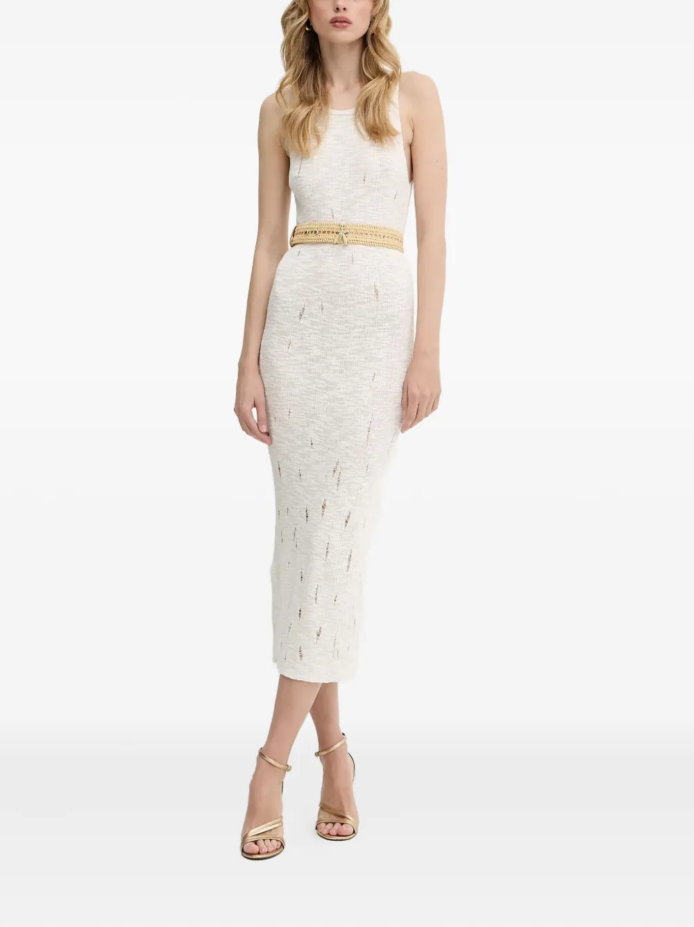 PINKO ribbed midi dress - Wit