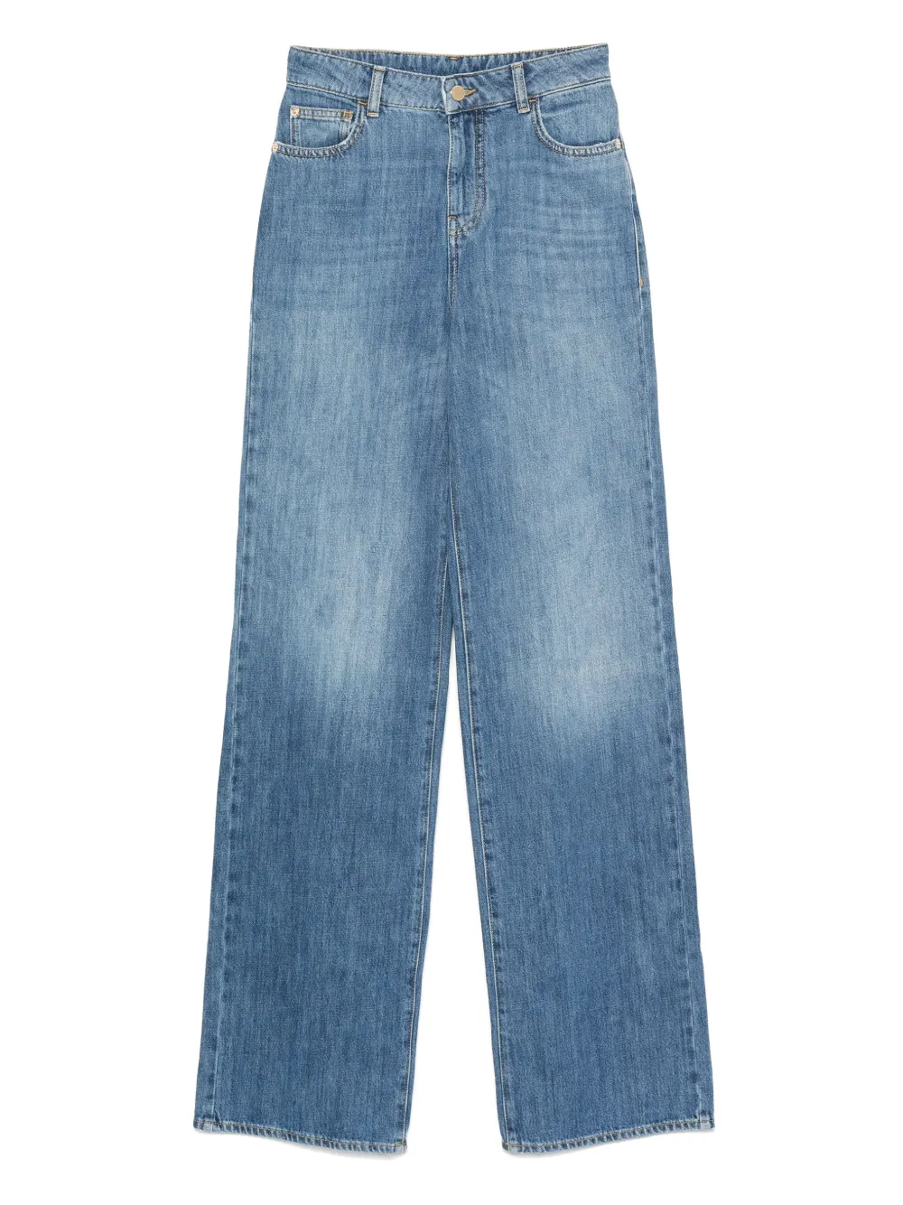 Emporio Armani washed wide-leg jeans Blauw