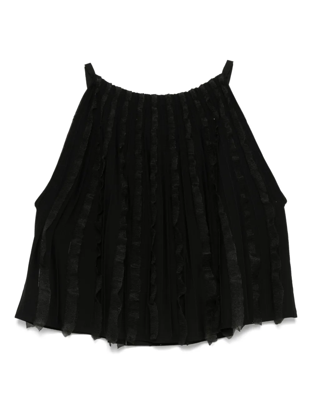 Emporio Armani ruffled top Zwart