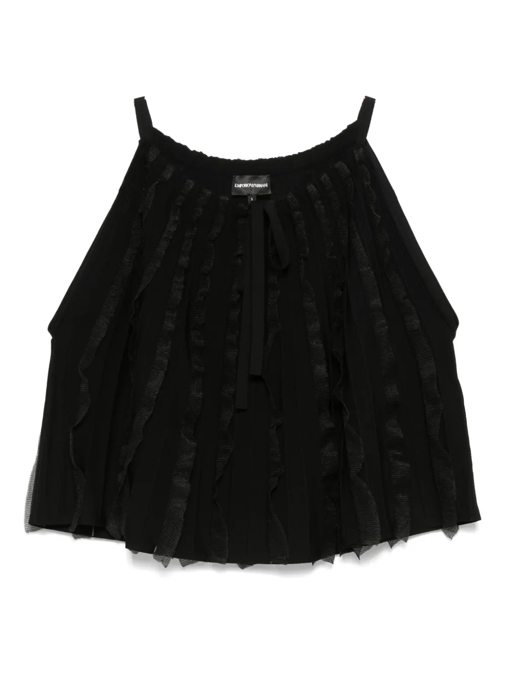 Emporio Armani ruffled top Zwart