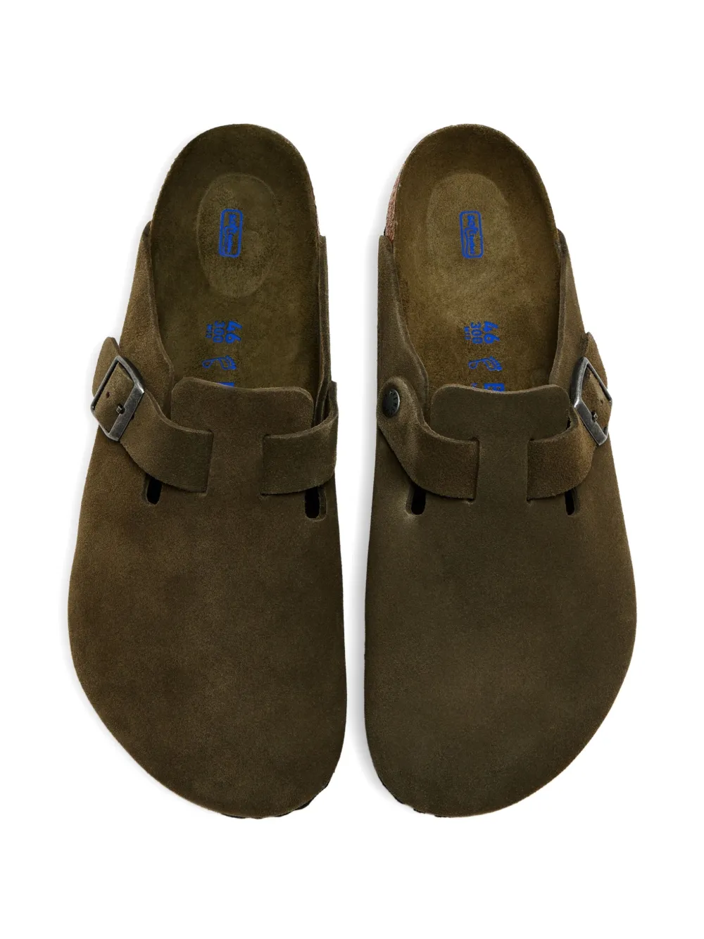 Birkenstock Boston BS buckle suede clog Green