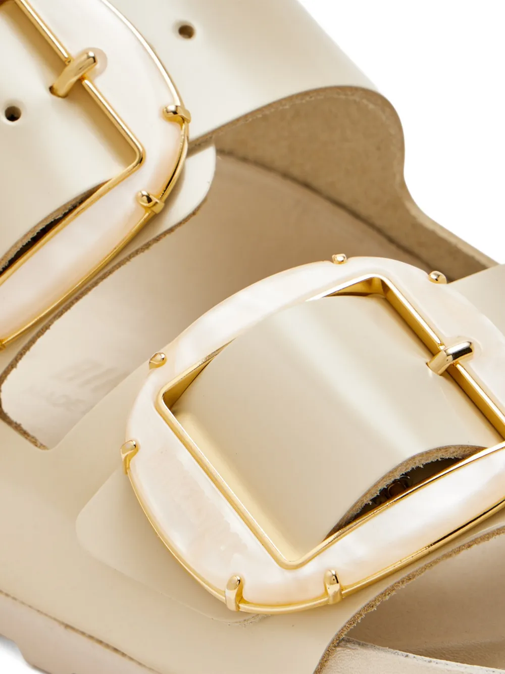 Birkenstock Arizona sandalen met parel en gesp Beige