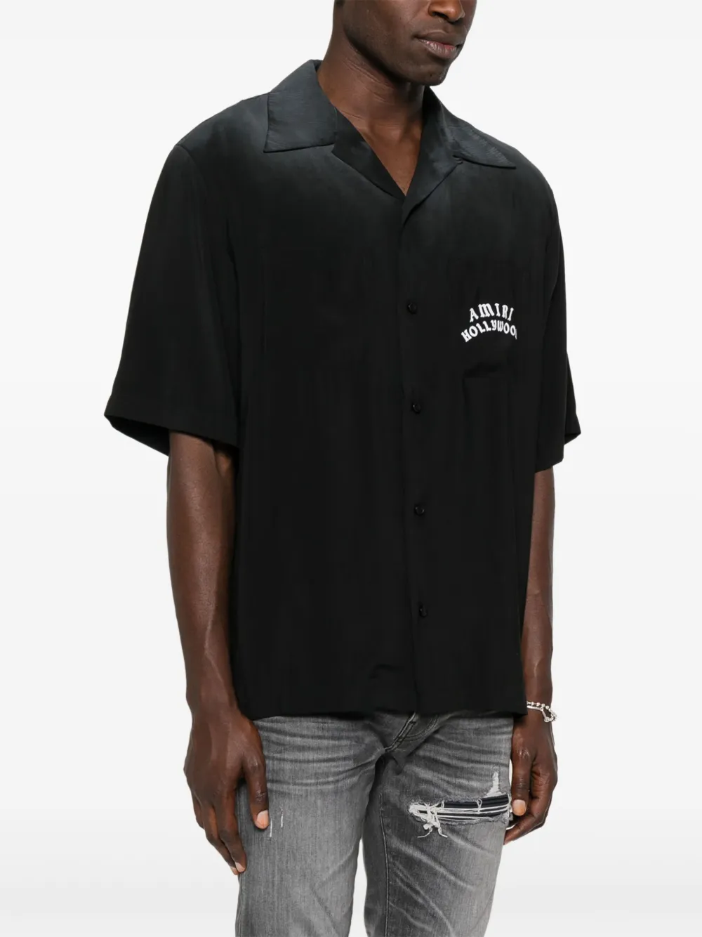 AMIRI Hollywood bowlingshirt Zwart