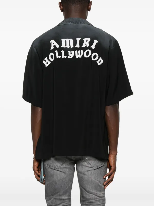 【関税込み】AMIRI ブラック Bowling Tシャツ AMIRI Hollywood Bowling Shirt | Black | FARFETCH
