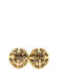 CHANEL Pre-Owned 2003 Gold Plated Faux Pearl CC Round Clip On Earrings costume earrings