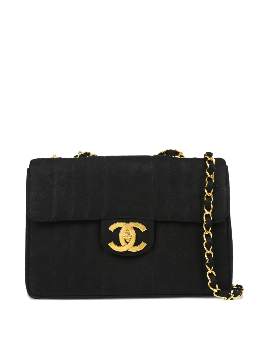 CHANEL Pre-Owned 1992 ジャンボ マドモアゼル クラシック フラップ ショルダーバッグ - ブラック CHANEL Pre-Owned 1992 ジャンボ マドモアゼル クラシック フラップ ショルダーバッグ - ブラック