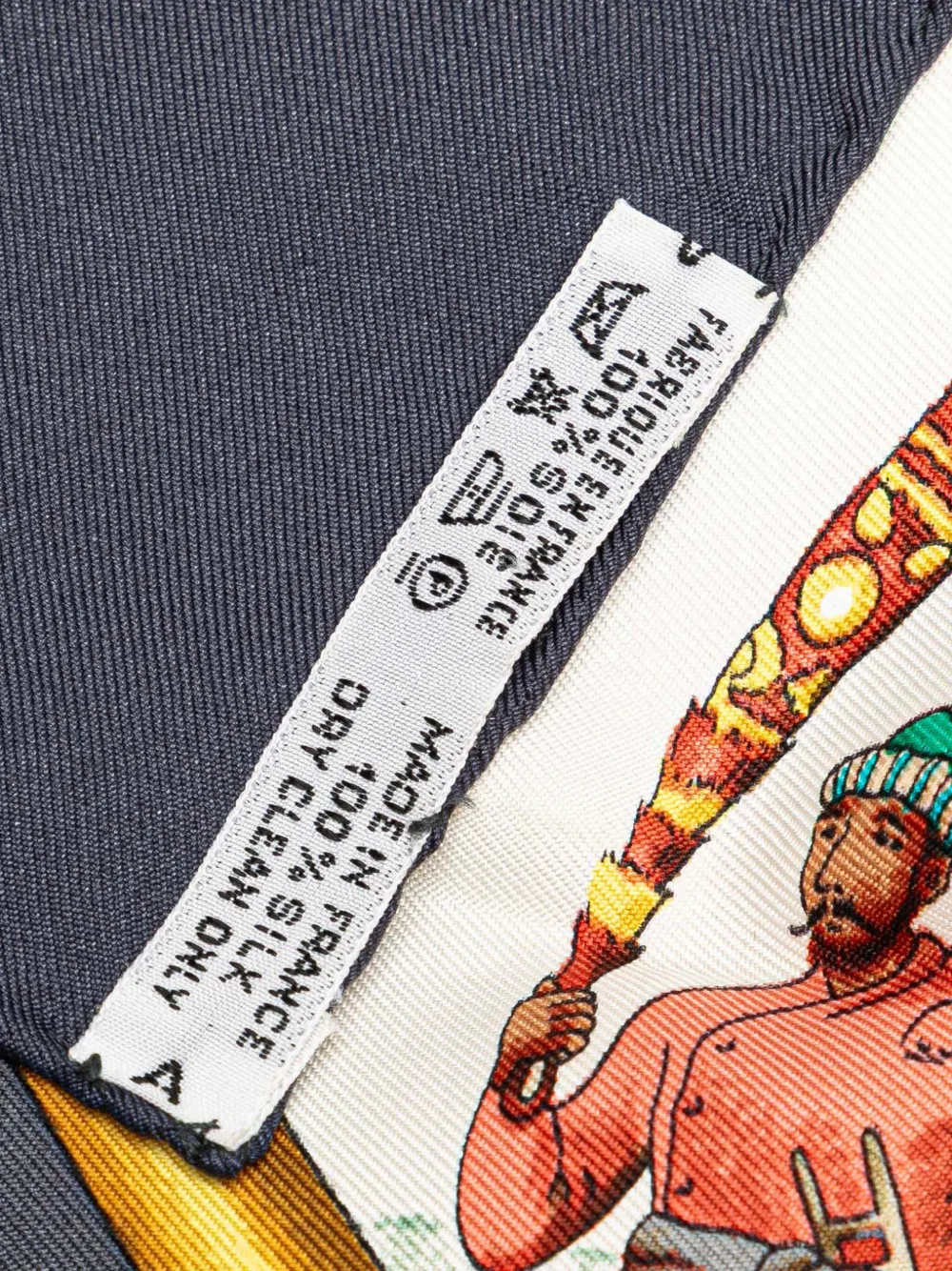 Pre-owned Hermes 20th Century Les Chevaux Des Moghols Silk Scarf Scarves In Blue