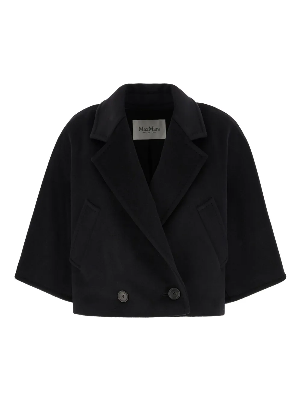 Max Mara double-breasted short jacket Zwart