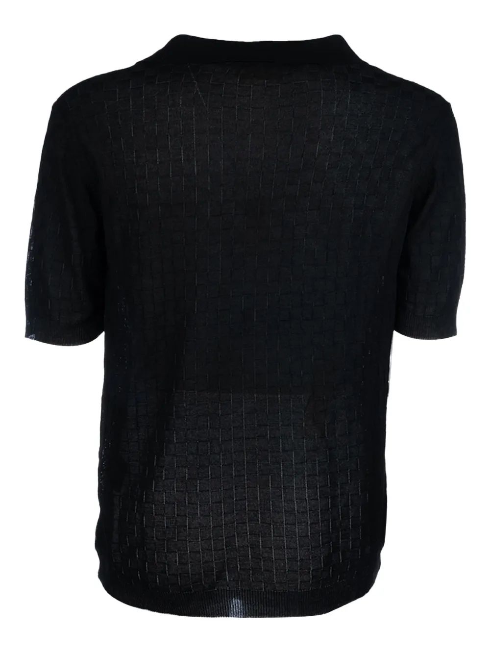 A Paper Kid Poloshirt met textuur - Zwart