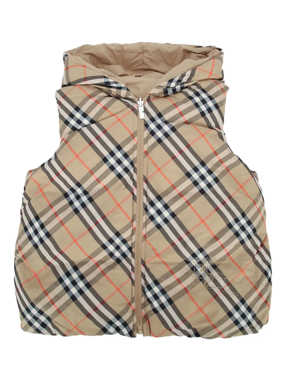 Burberry Kids Geruite bodywarmer Beige