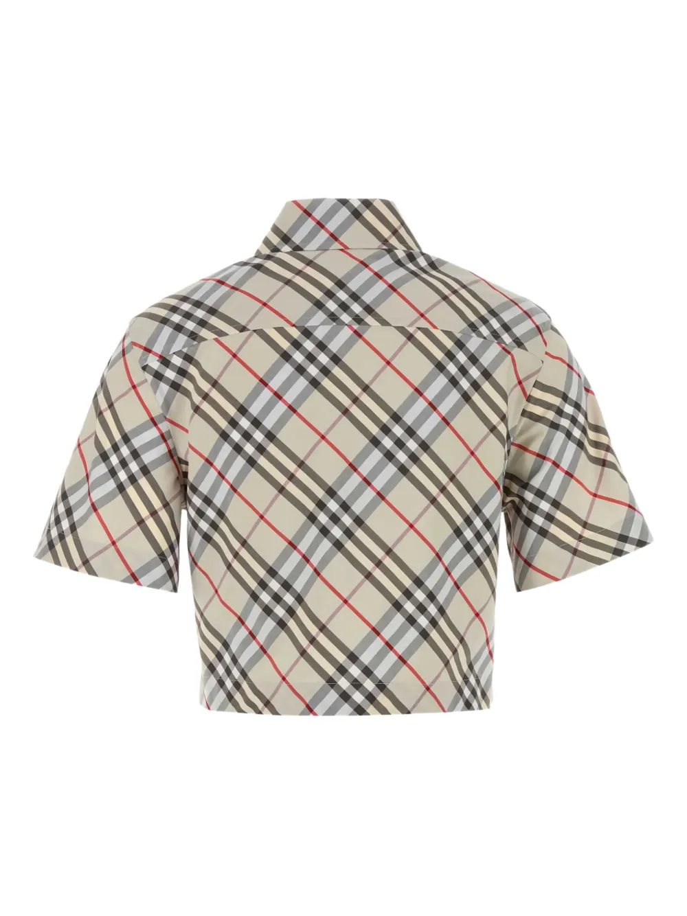 Burberry Geruite blouse met korte mouwen Beige