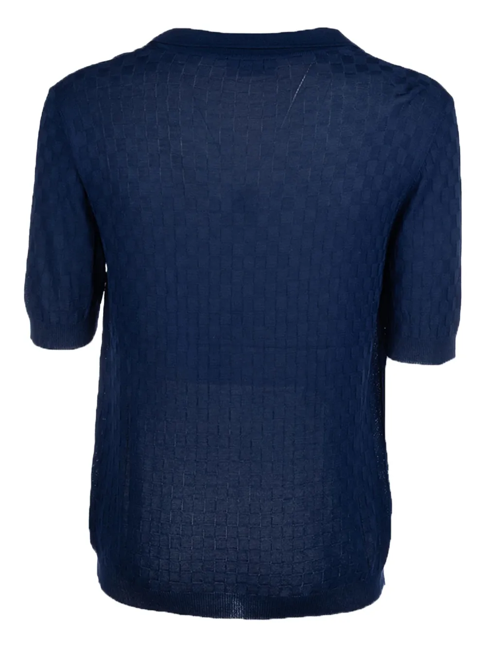 A Paper Kid Poloshirt met textuur - Blauw