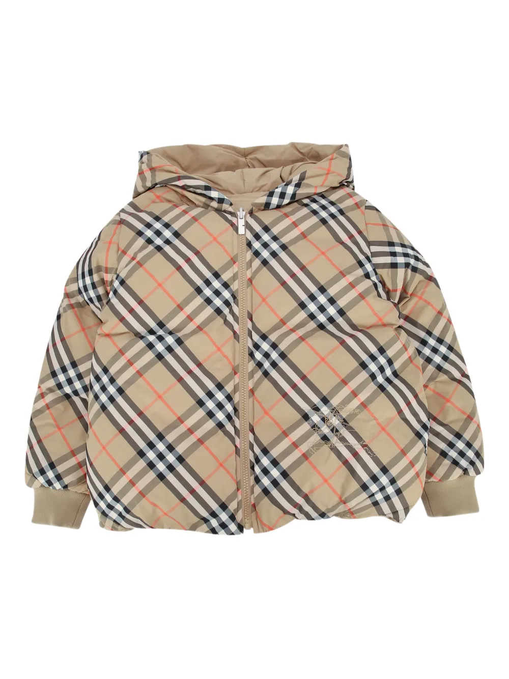 Burberry Kids Geruit donsjack Beige
