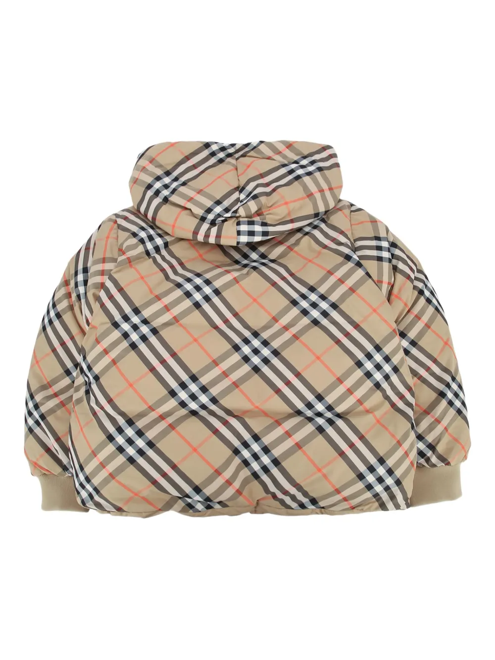 Burberry Kids Geruit donsjack Beige