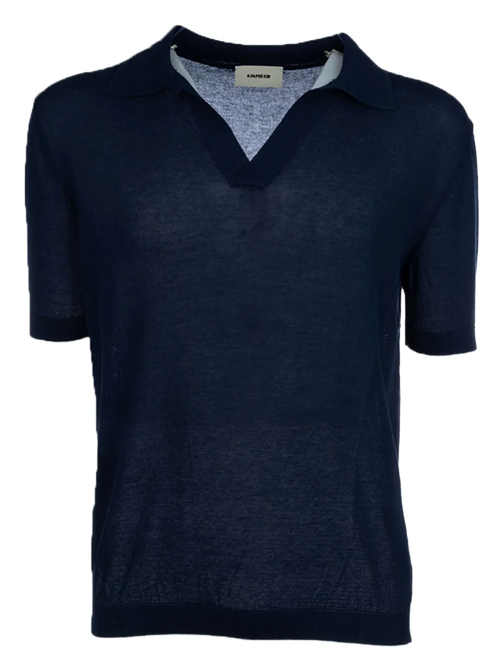 A Paper Kid Short-sleeve V-neck Polo Shirt In Blue