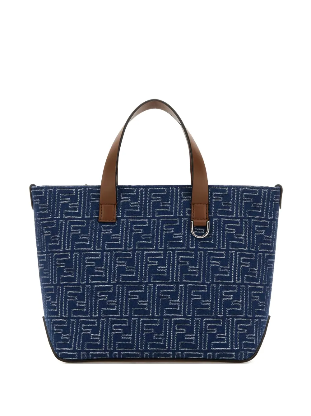 FENDI logo-print canvas tote bag Blauw