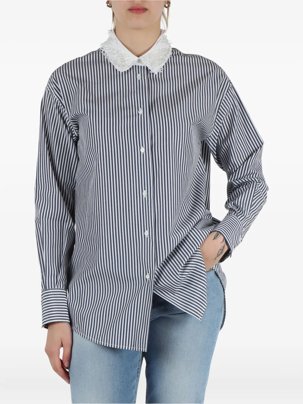 Fabiana Filippi stripe-pattern shirt - Blauw