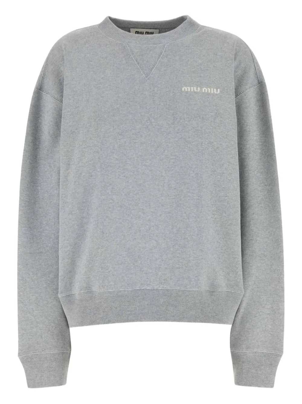 Miu Sweater met geborduurd logo Grijs