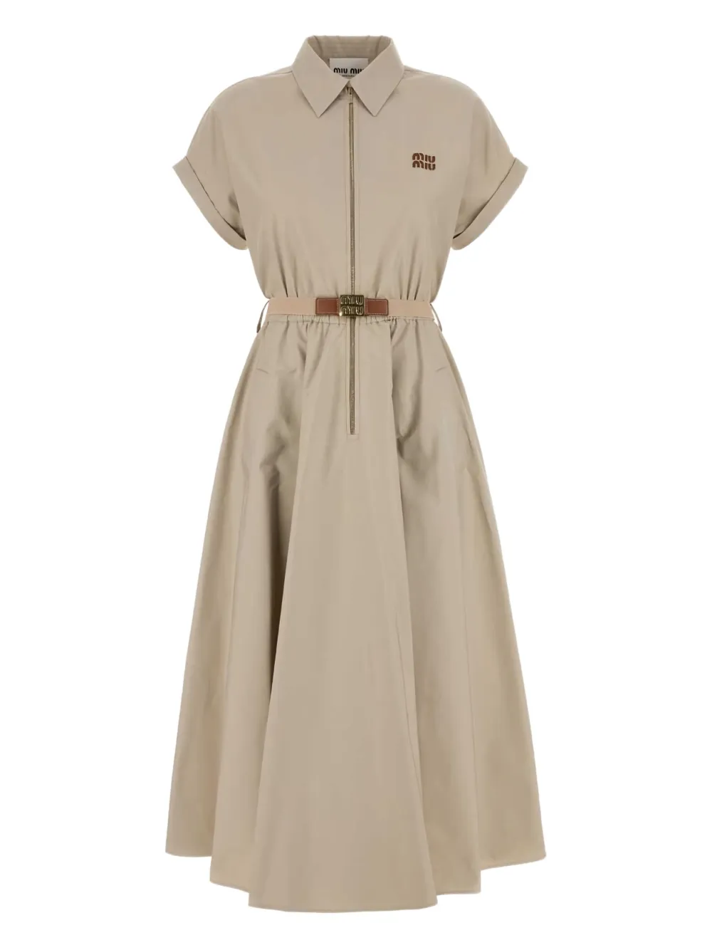 Miu Blousejurk met ceintuur Beige