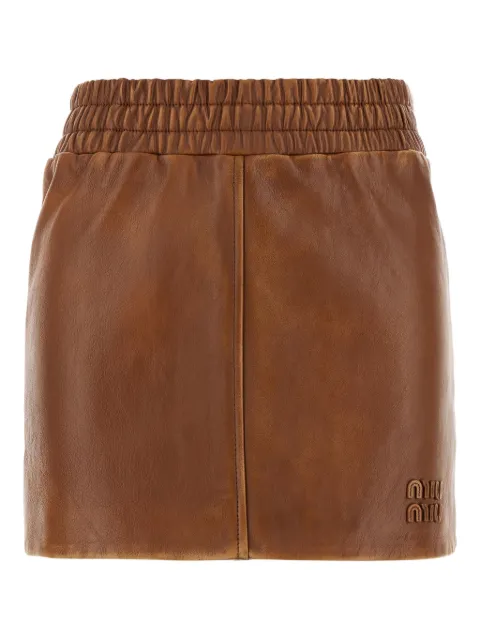 Miu Miu elasticated leather mini skirt