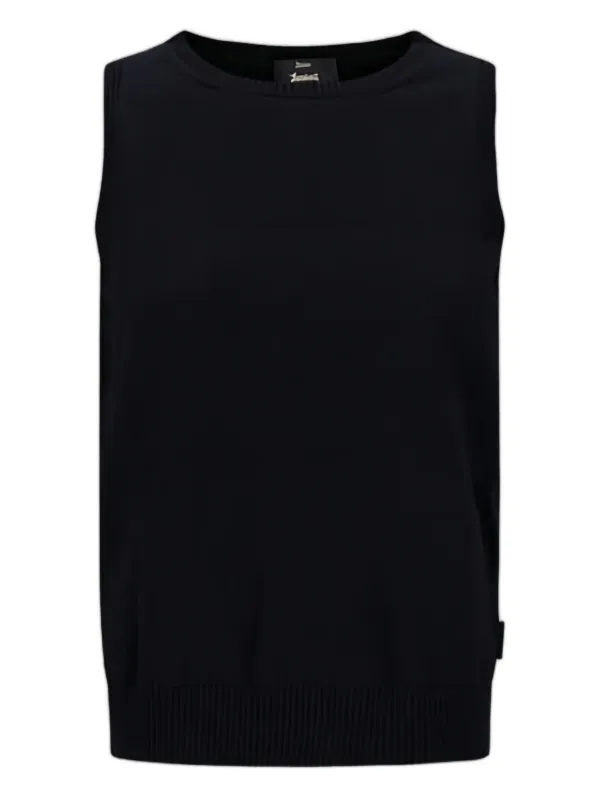 Herno Round-neck Sleeveless Top in Black