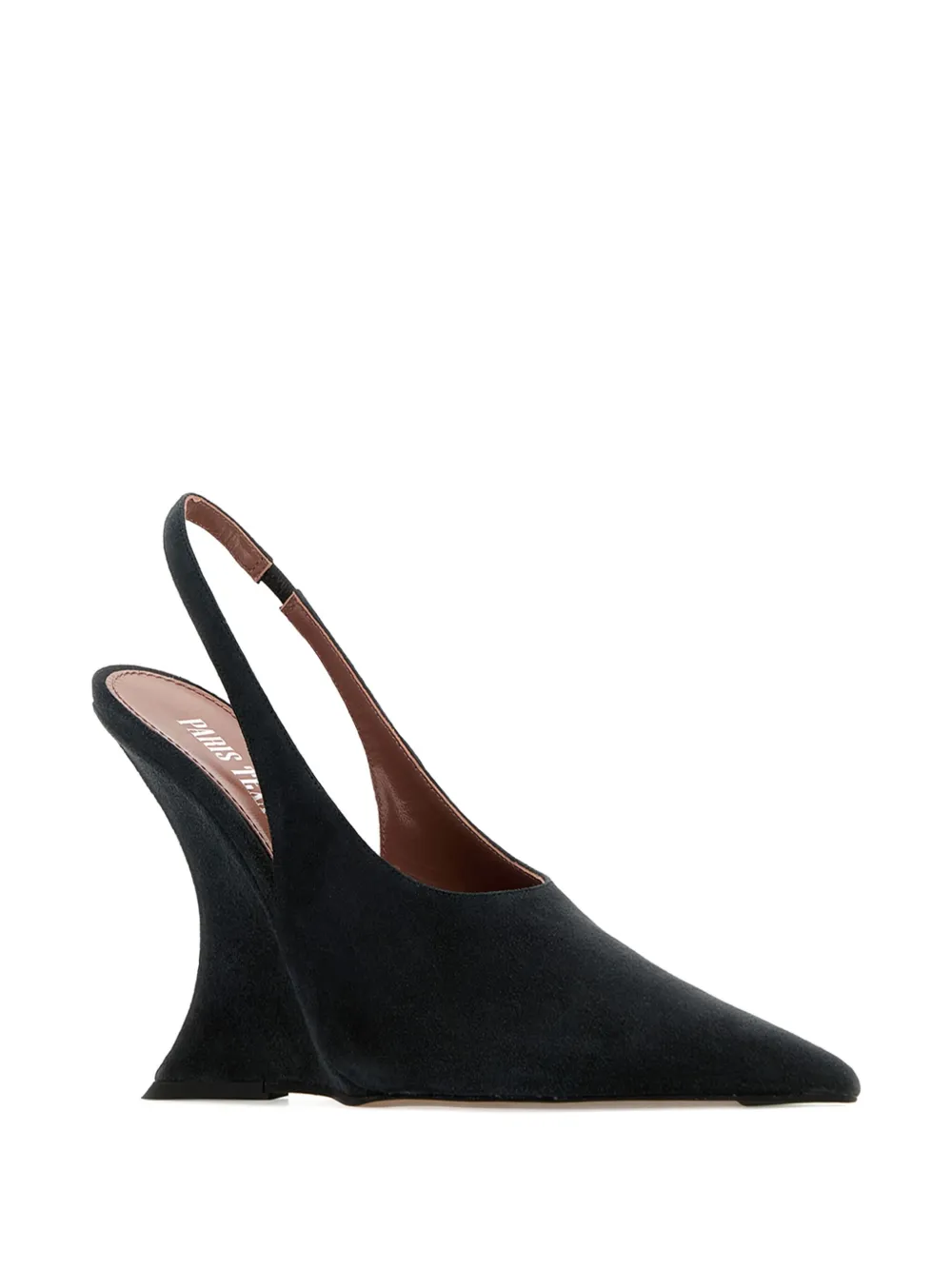Paris Texas slingback wedge heel pumps Black