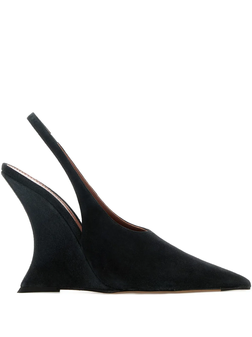 Paris Texas slingback wedge heel pumps Black