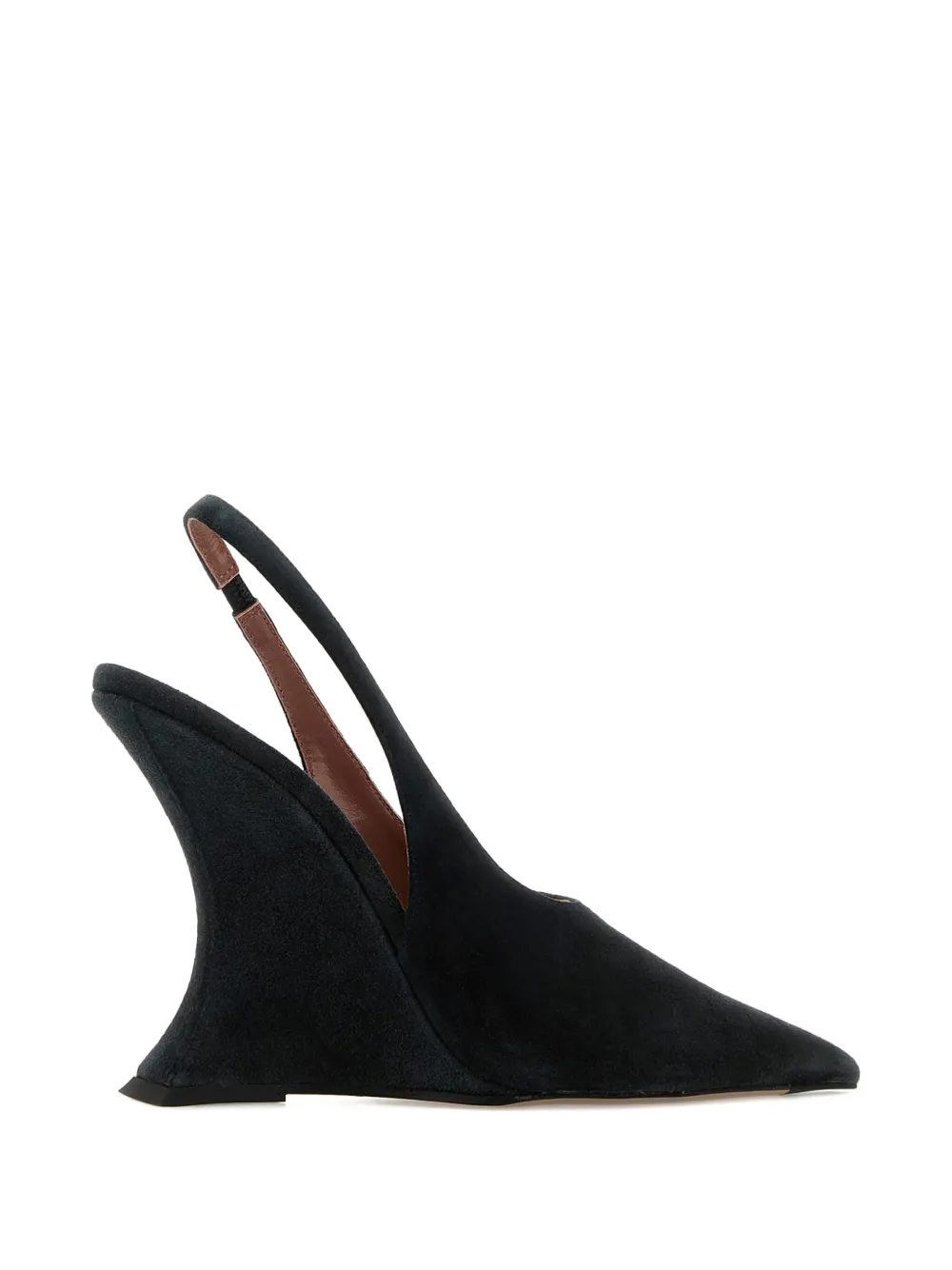 Paris Texas slingback wedge heel pumps Black