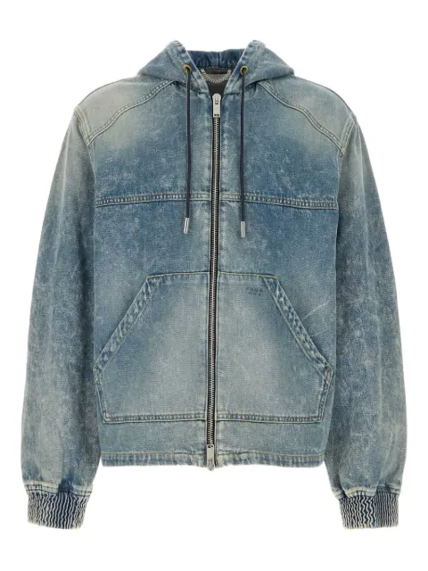 1989 STUDIO washed-denim hooded jacket