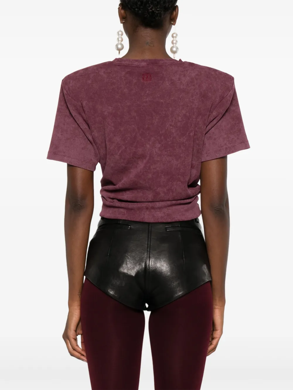 Magda Butrym Cropped Cotton-blend T-shirt In Multi