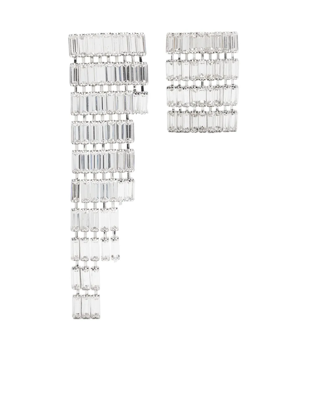 Magda Butrym asymmetrical crystal fringe earrings | Silver | Image 1