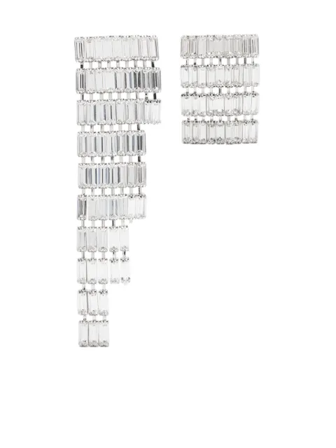 Magda Butrym asymmetrical crystal fringe earrings 