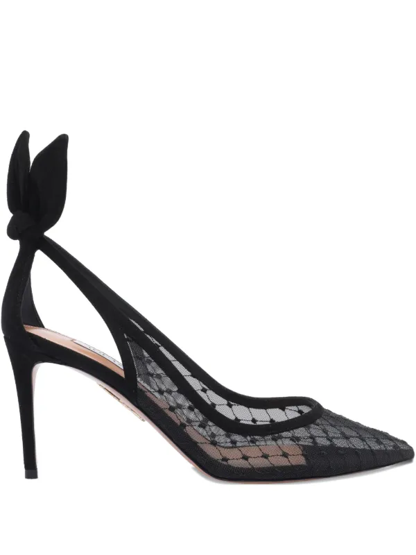 Aquazzura 85mm Mesh Pumps Black FARFETCH JO