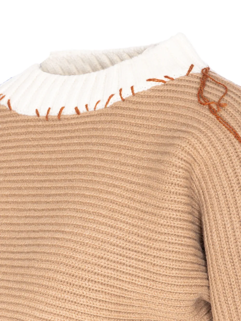 Marni Asymmetrische gebreide cropped trui Beige
