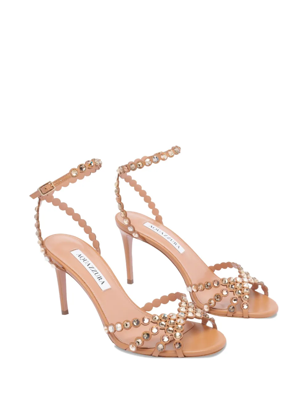 Shop Aquazzura 85mm Leather Heeled Sandals