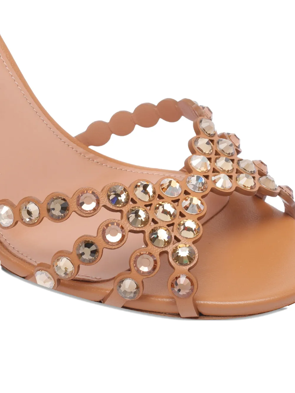 Shop Aquazzura 85mm Leather Heeled Sandals