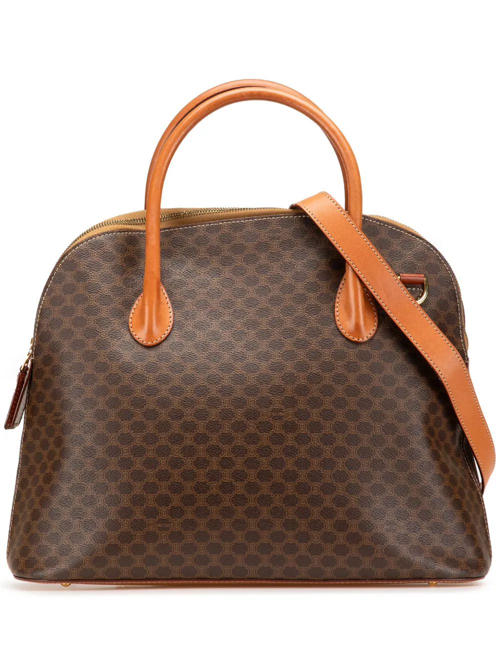 Céline Pre-Owned 1994 Large Macadam Coated Canvas Dome satchel | Brown | Image 1