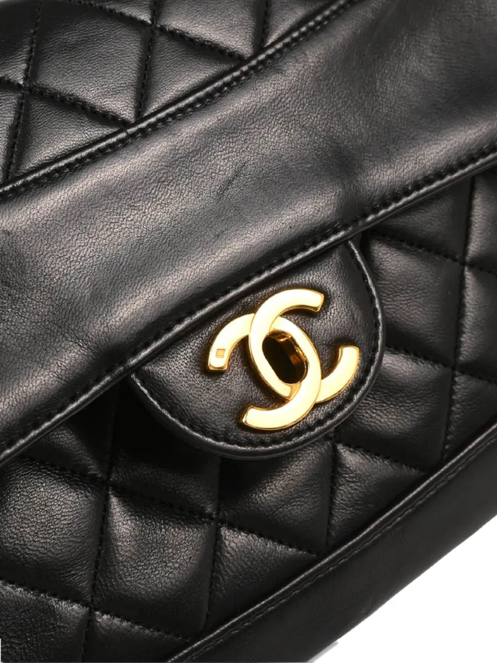 Pre-owned Chanel 1990 Diamond-quilted Shoulder Bag In Black