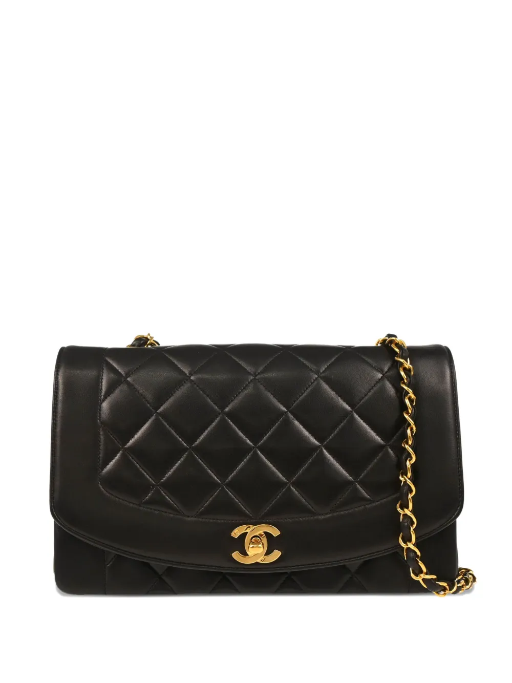 CHANEL Pre-Owned 1992 medium Diana shoulder bag - ブラック CHANEL Pre-Owned 1992 medium Diana shoulder bag - ブラック