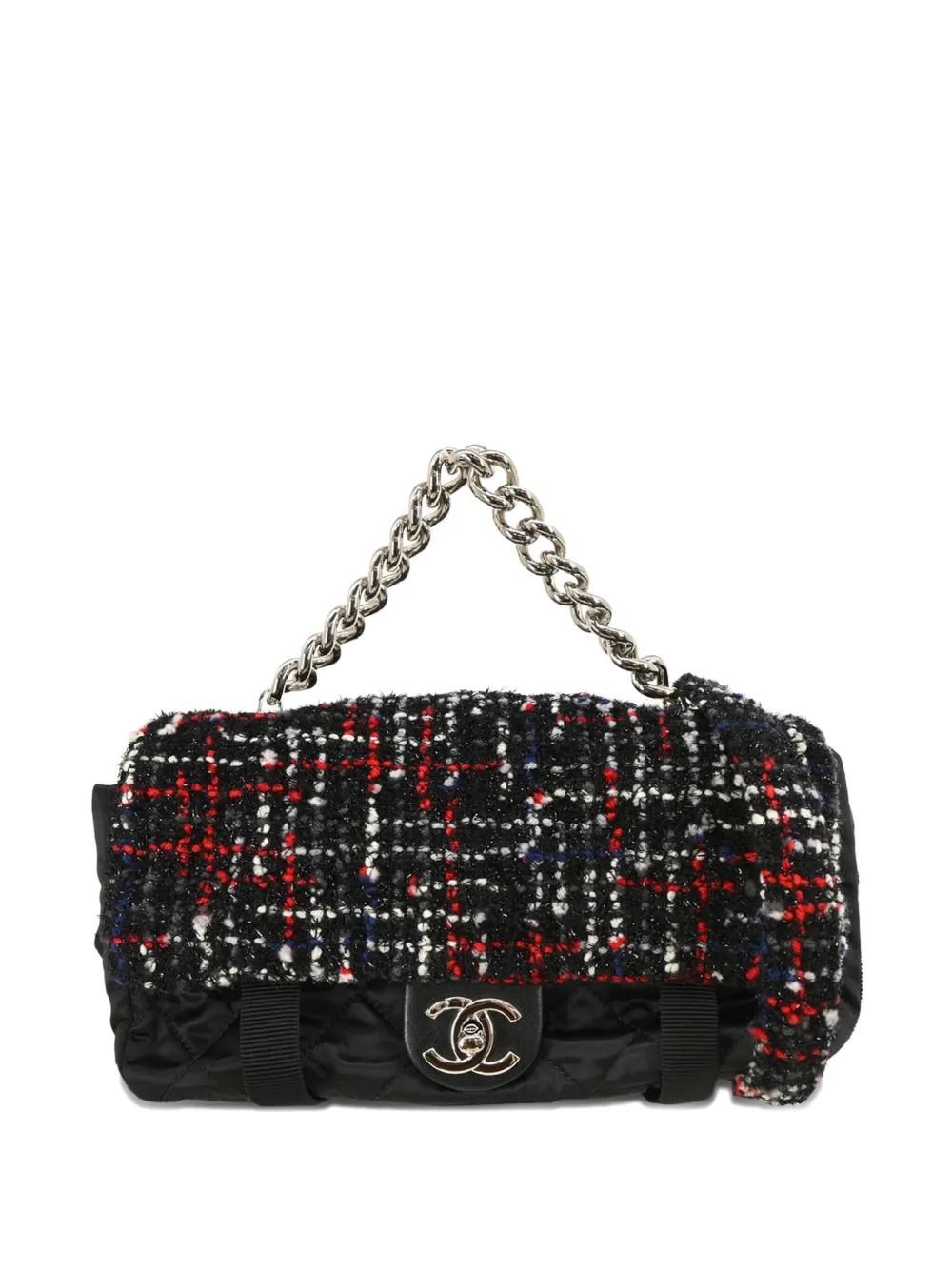 CHANEL Pre-Owned 2017 ツイード チェーンストラップ ショルダーバッグ - ブラック CHANEL Pre-Owned 2017 ツイード チェーンストラップ ショルダーバッグ - ブラック