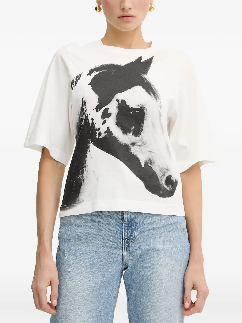 horse-head print top