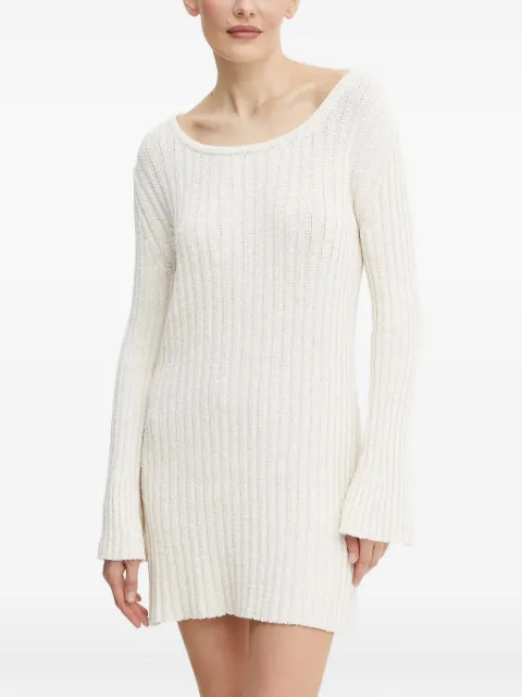 PINKO ribbed open-back mini dress