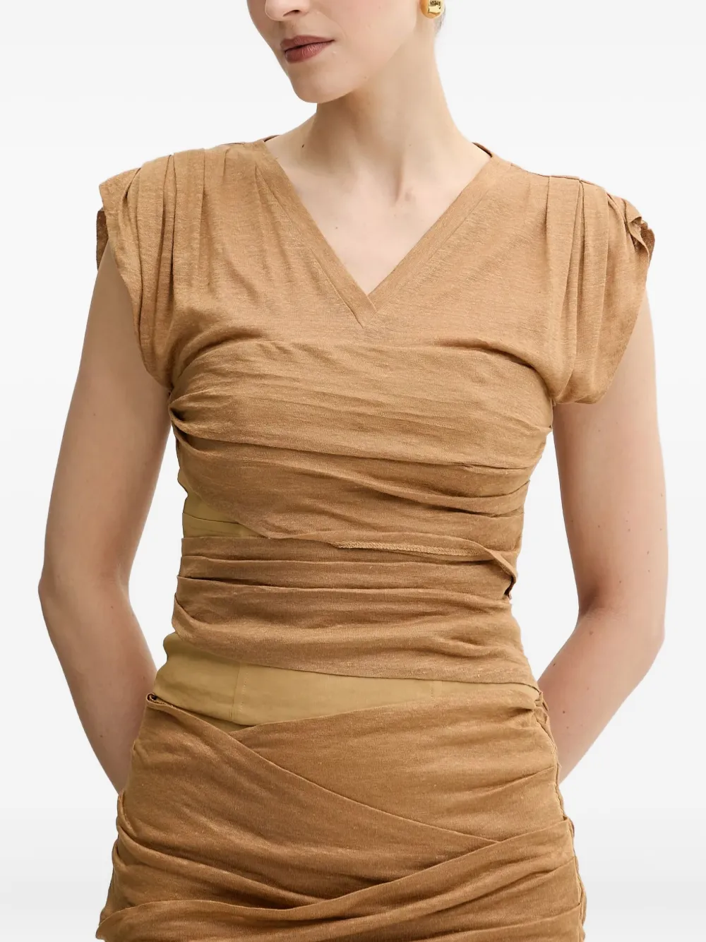 draped V-neck top
