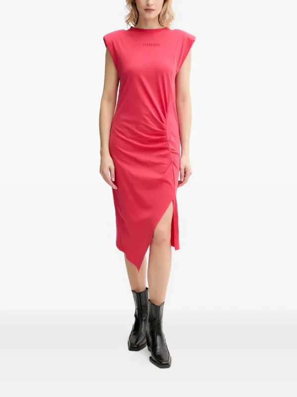 pink midi dress with split Tammy